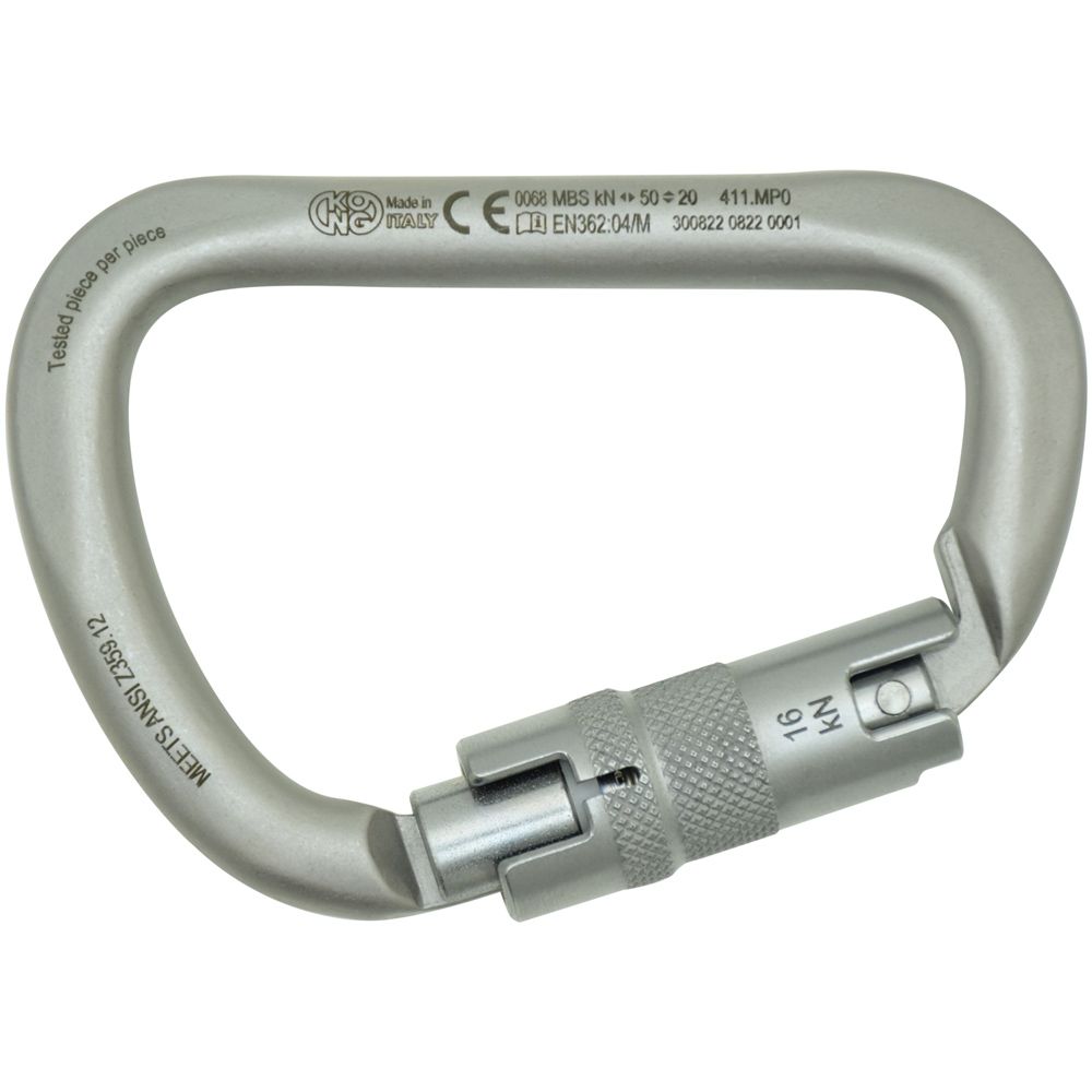 Kong-X-LARGE CARBON STEEL TRIPLE-LOCK CARABINER LUNAR WHITE ANSI