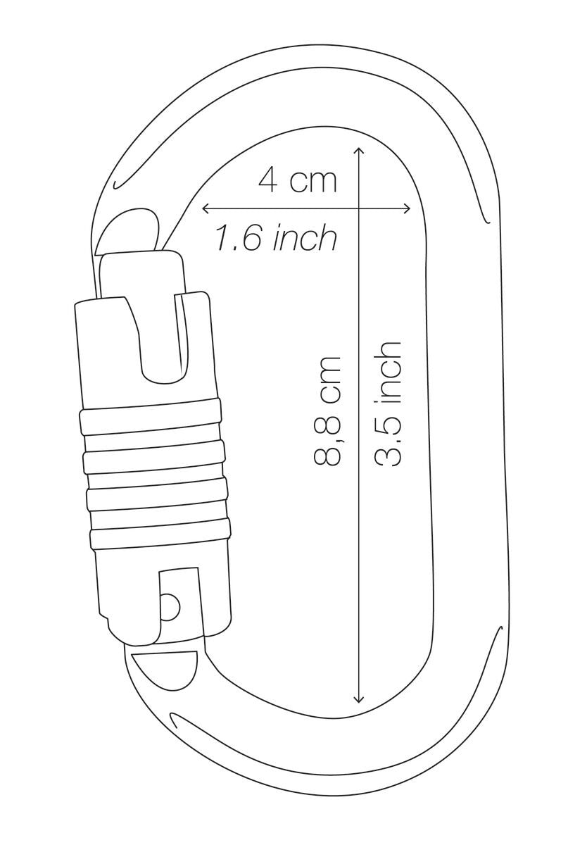 Petzl Oxan Oval Steel Carabiner TRI Action